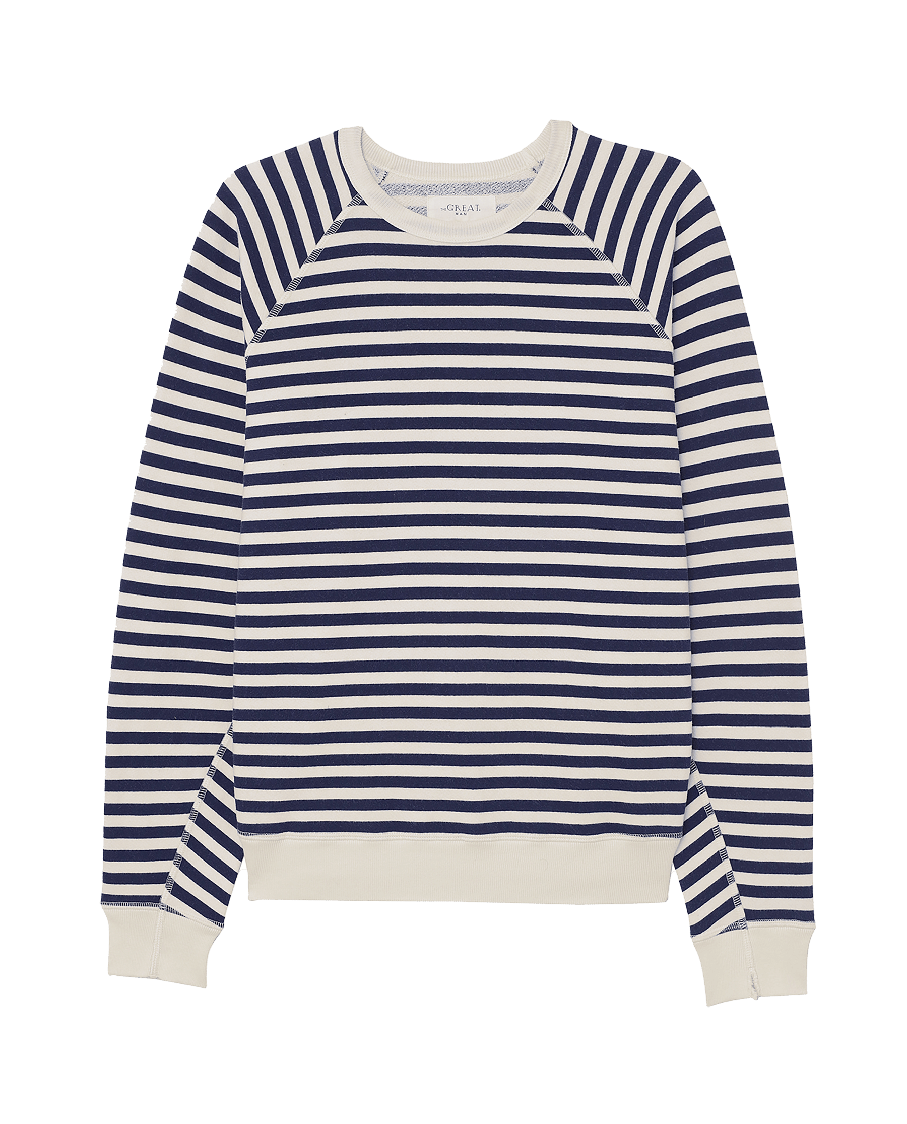 The Men's College Sweatshirt. -- Navy Sailor Stripe