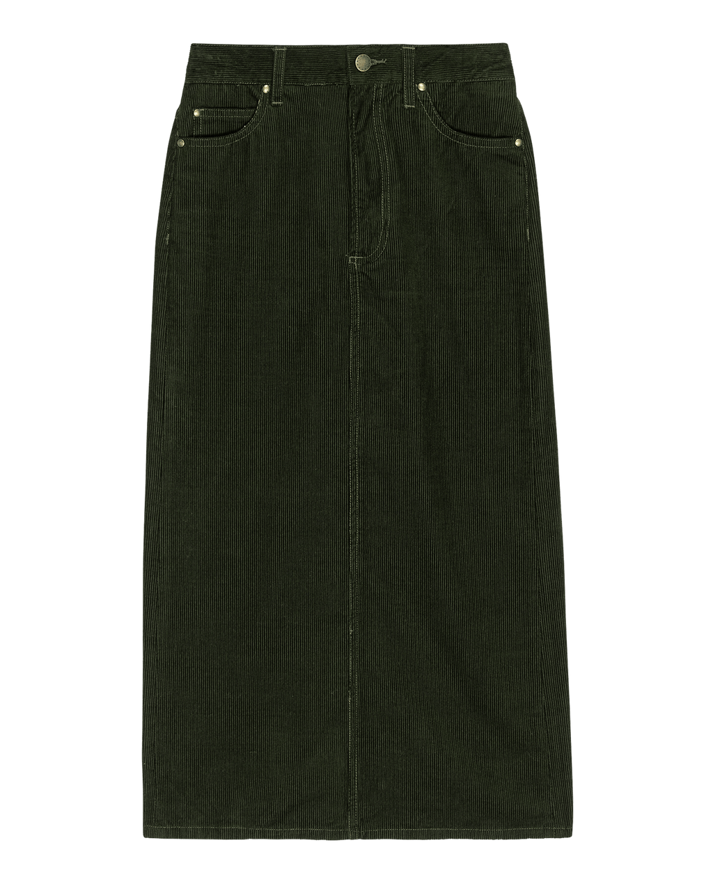 The Column Skirt. Cord -- Woodland Green