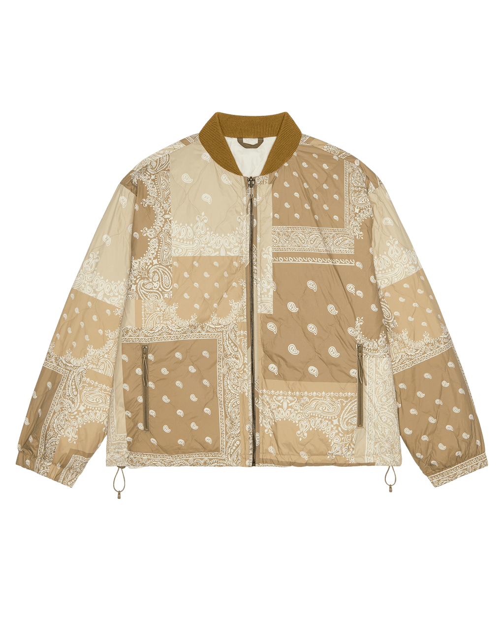 The Reversible Ultra Light Puffer. -- Khaki Bandana With Cream