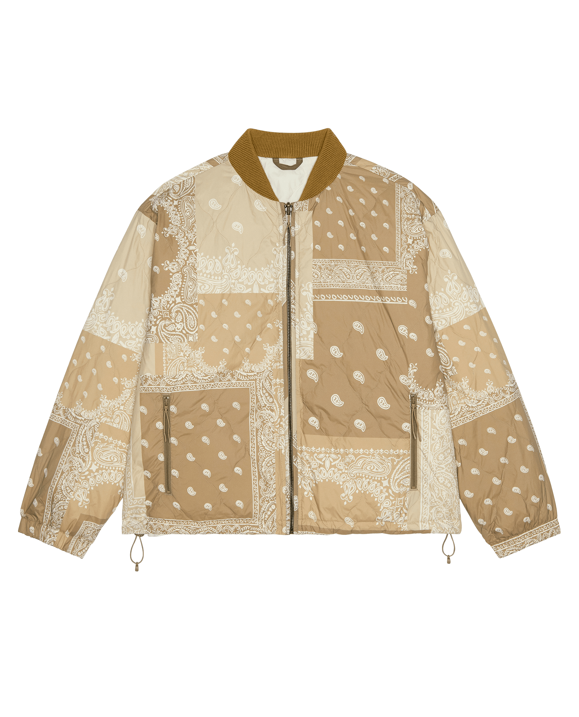 The Reversible Ultra Light Puffer. -- Khaki Bandana With Cream