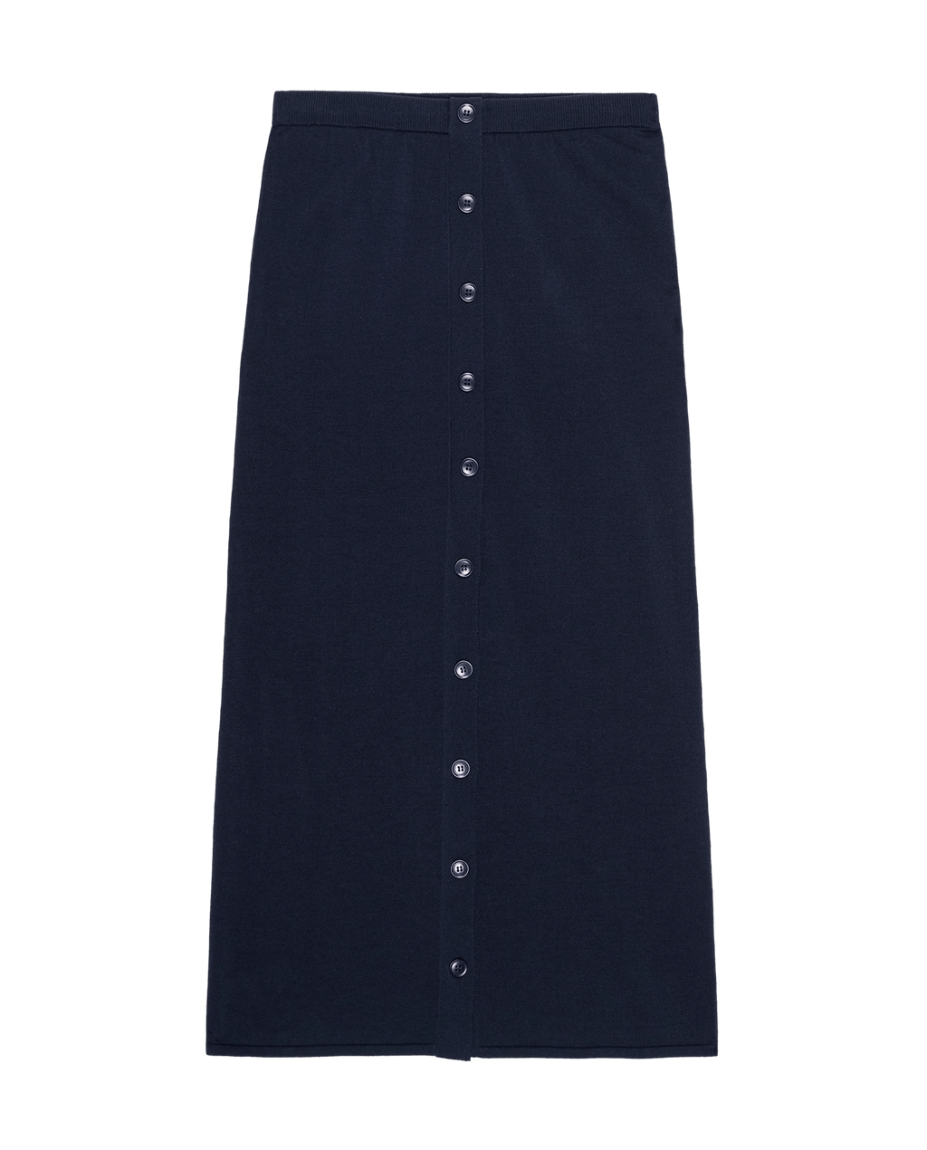 The Button Front Sweater Skirt. -- Dark Navy