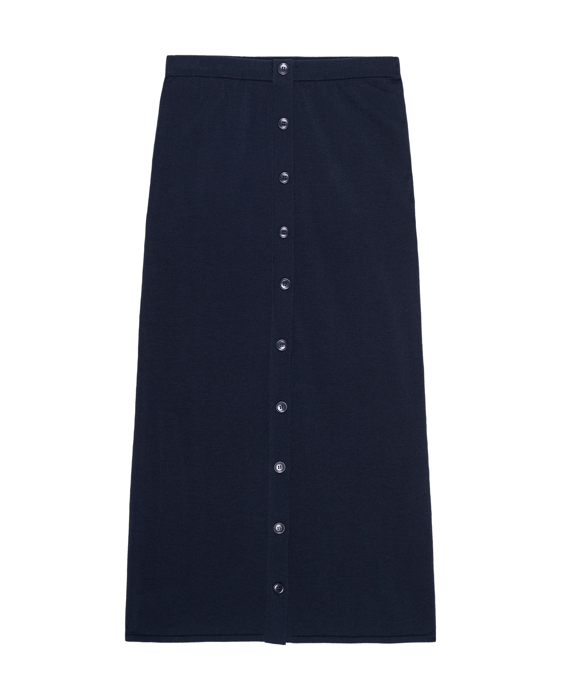The Button Front Sweater Skirt. -- Dark Navy