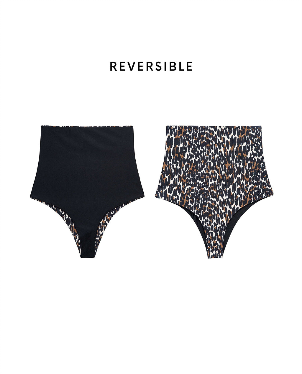 The Reversible High Rise Brief. -- Leopard and Black