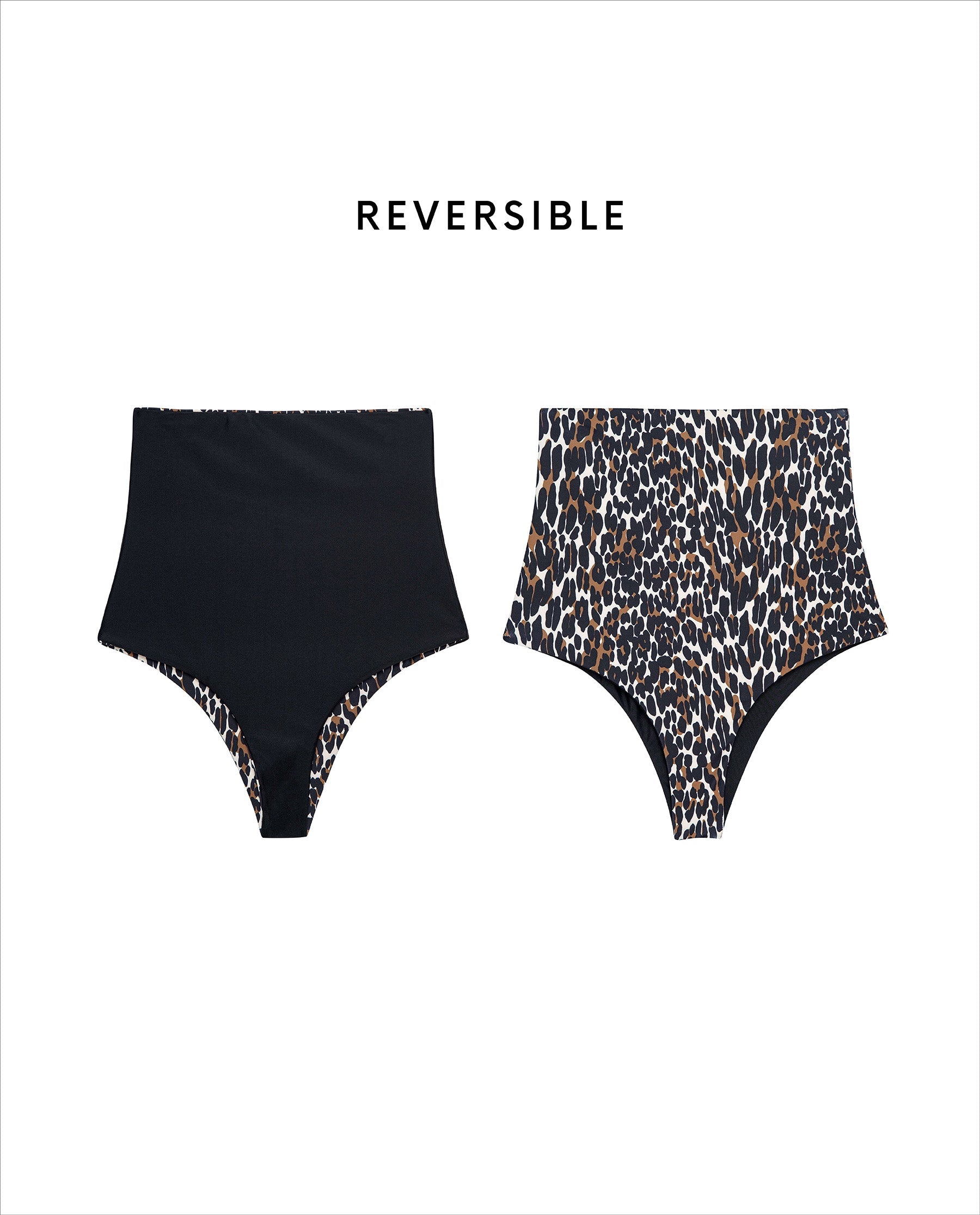 The Reversible High Rise Brief. -- Leopard and Black