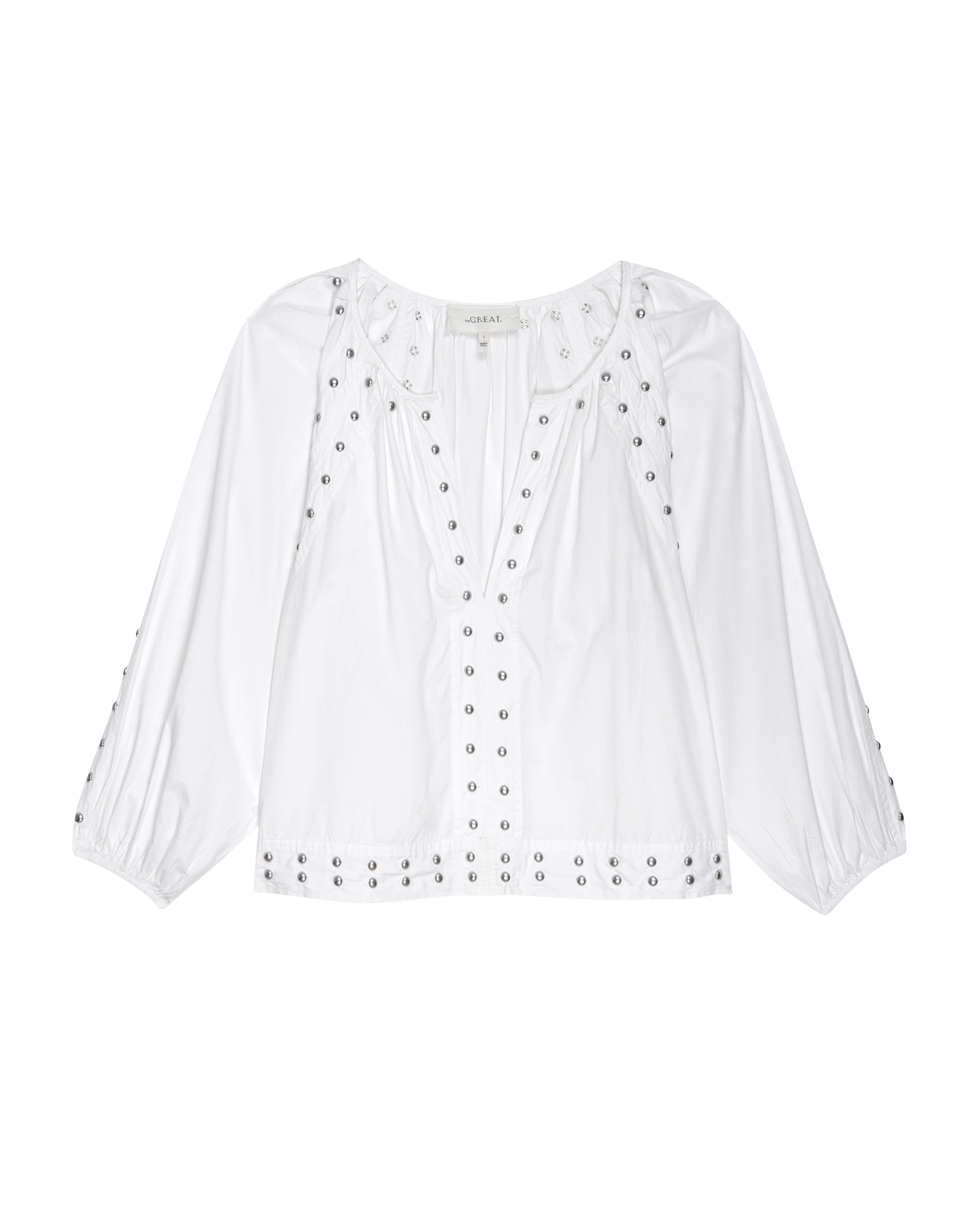 The Bodega Top with Studs. -- White