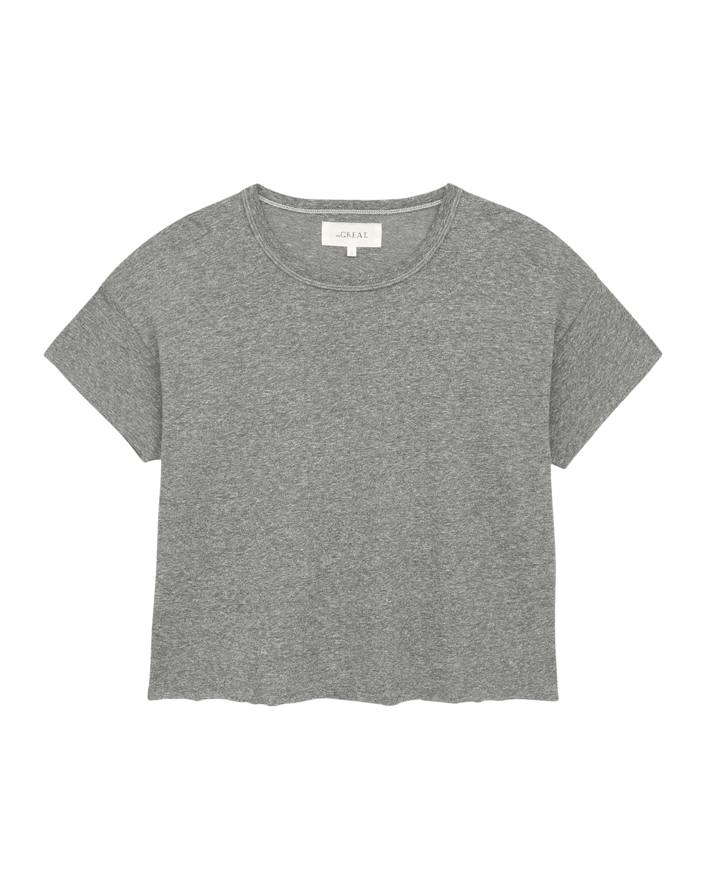 The Crop Tee. Solid -- Heather Grey