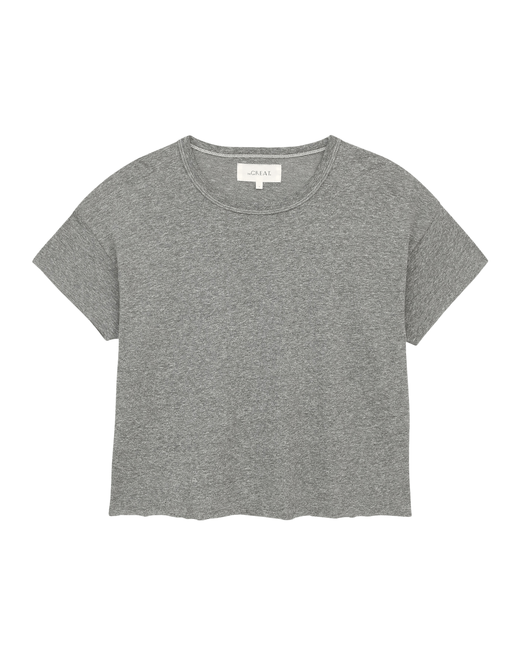 The Crop Tee. Solid -- Heather Grey