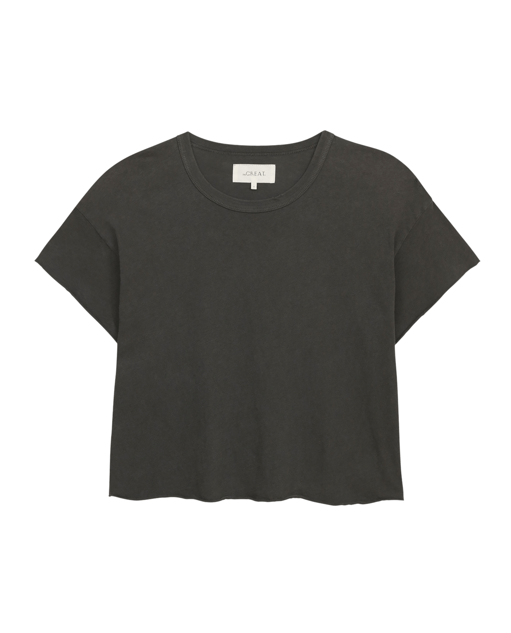 The Crop Tee. Solid -- Washed Black