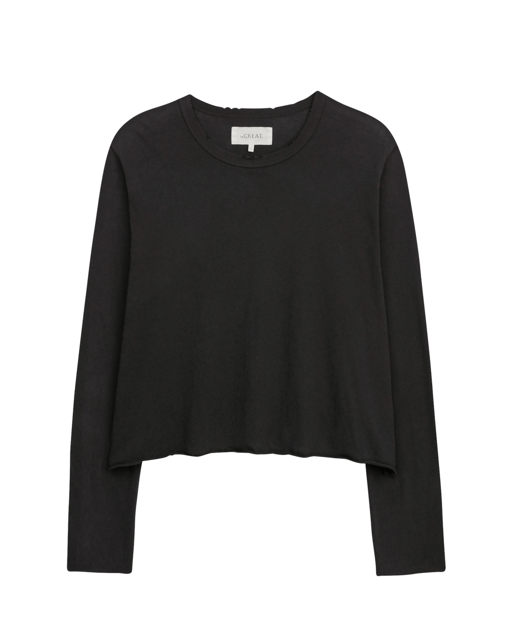 The Long Sleeve Crop Tee. -- Washed Black