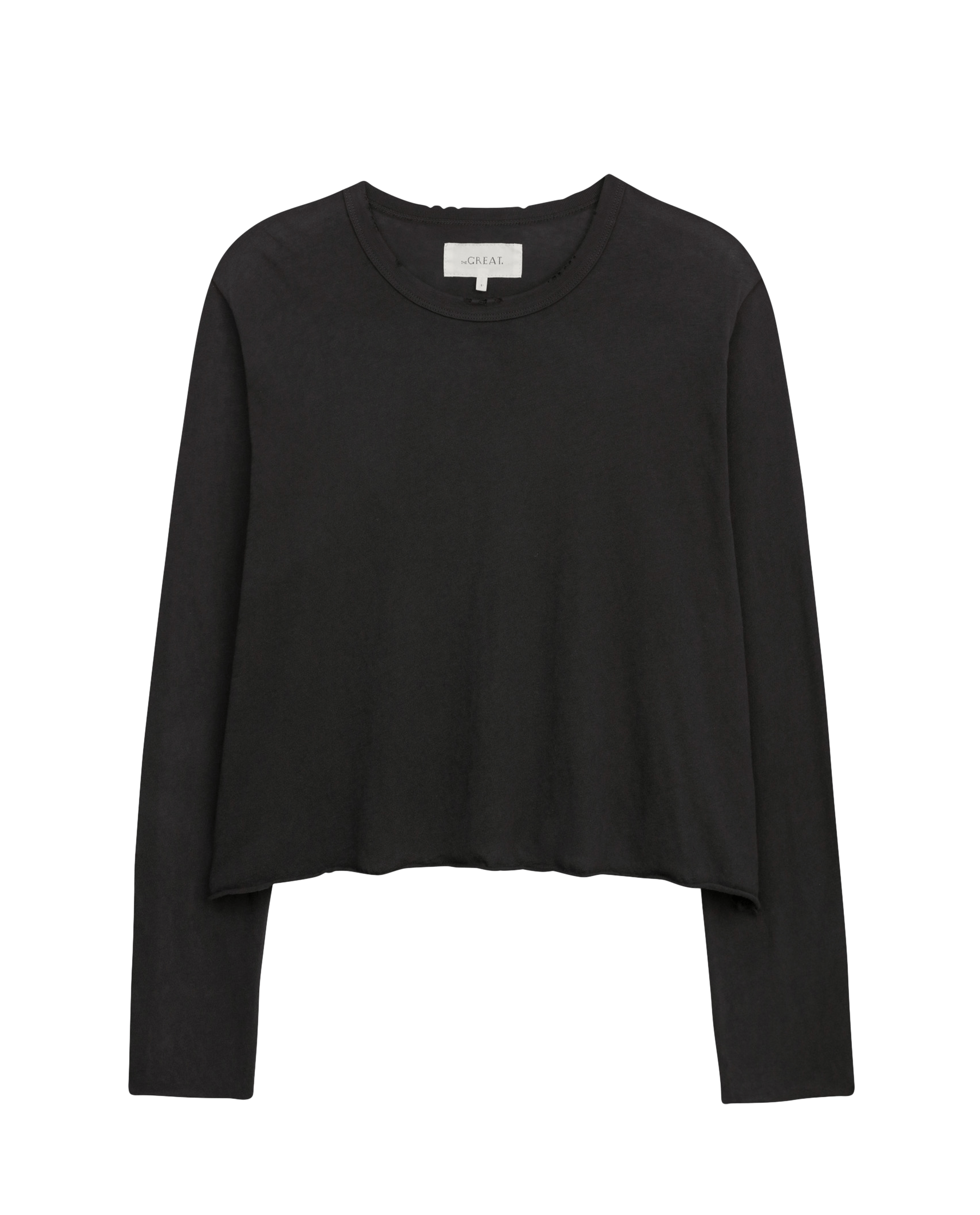 The Long Sleeve Crop Tee. -- Washed Black