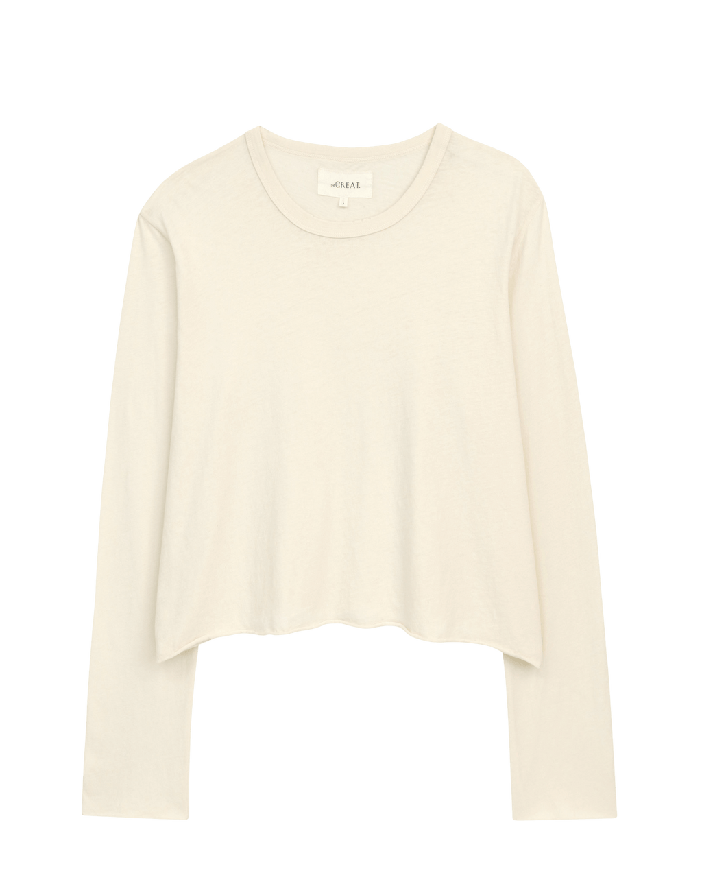The Long Sleeve Crop Tee. -- Washed White
