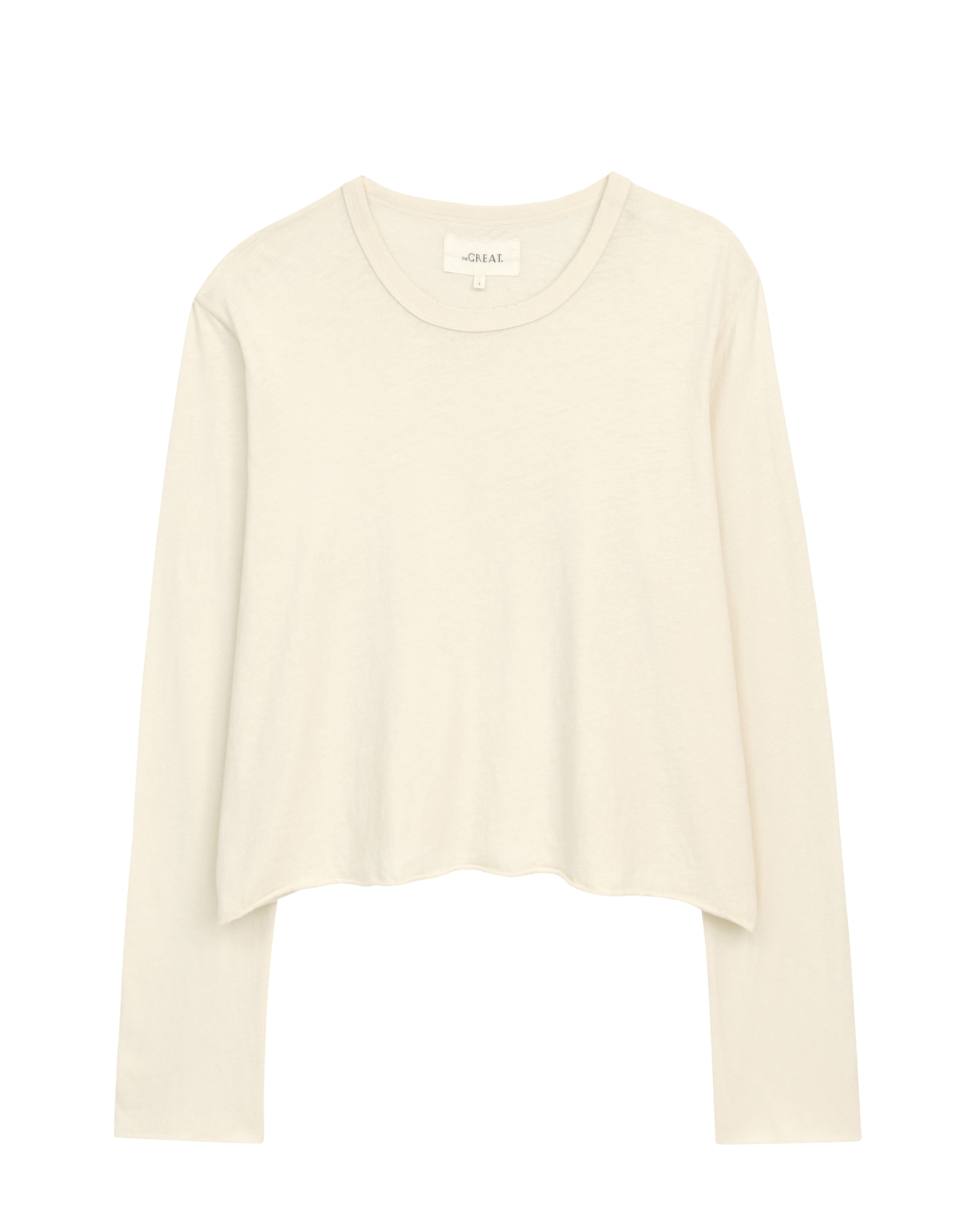 The Long Sleeve Crop Tee. -- Washed White