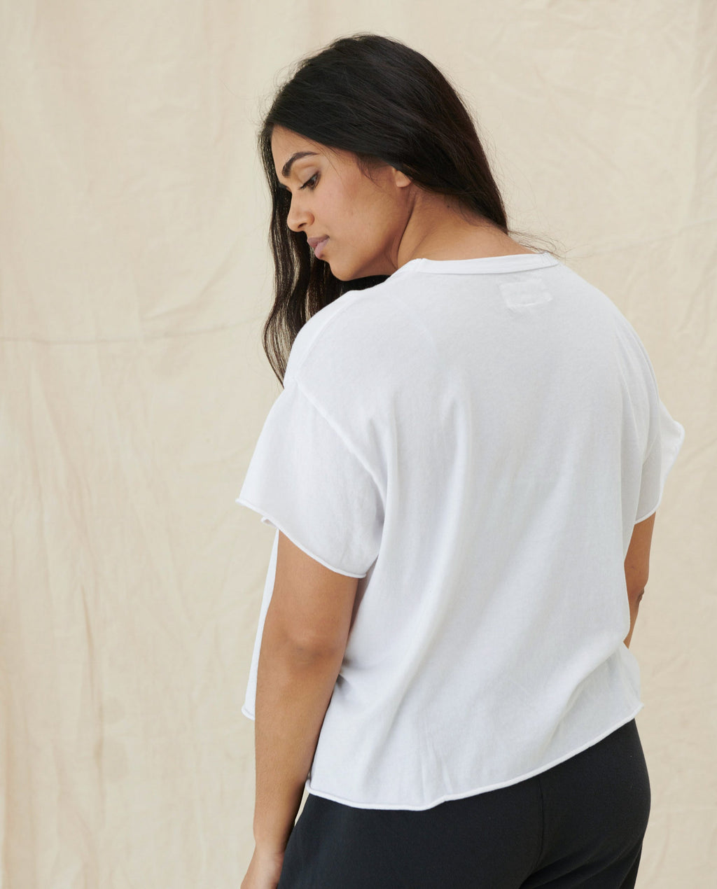 The Crop Tee. Solid -- True White