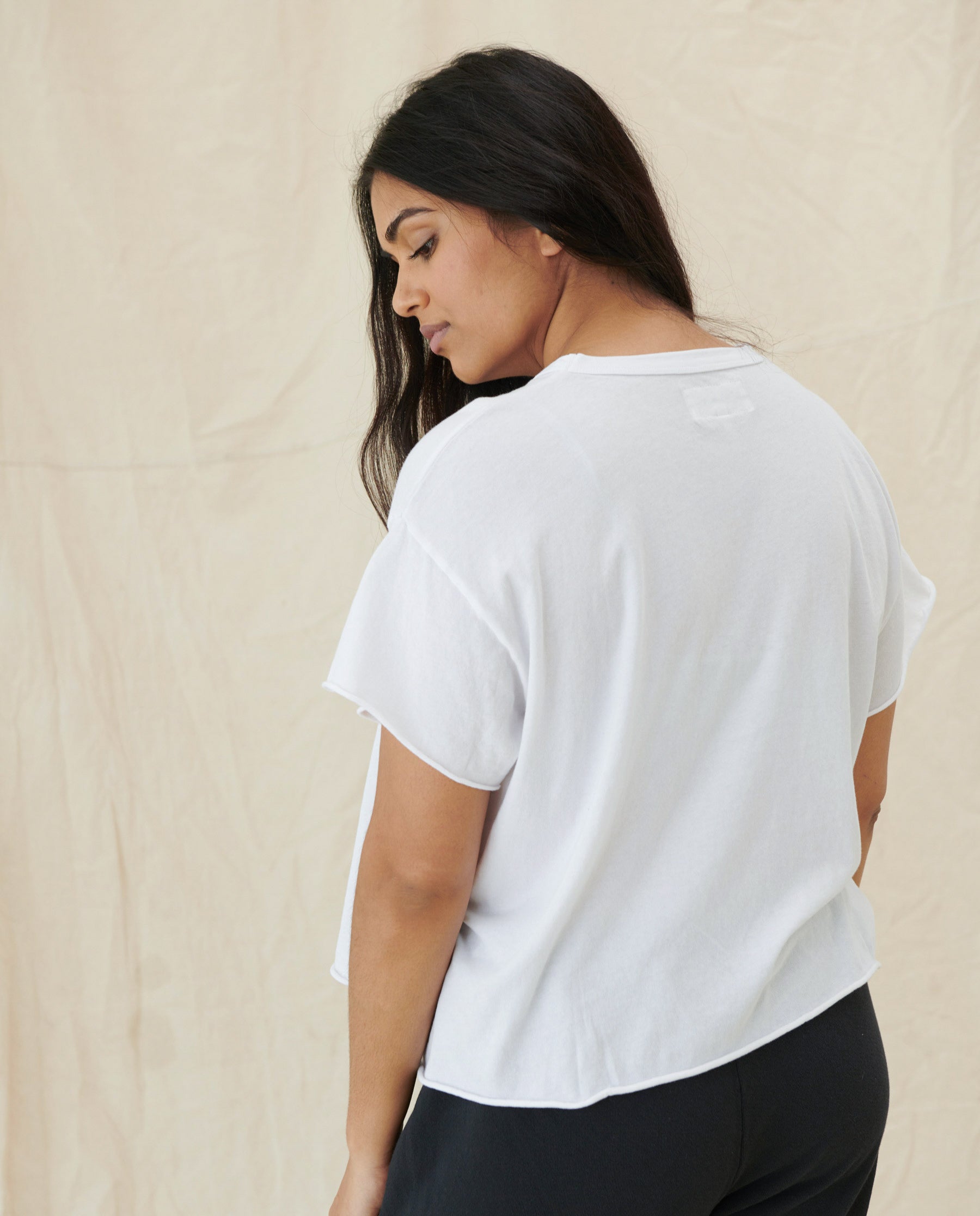The Crop Tee. Solid -- True White