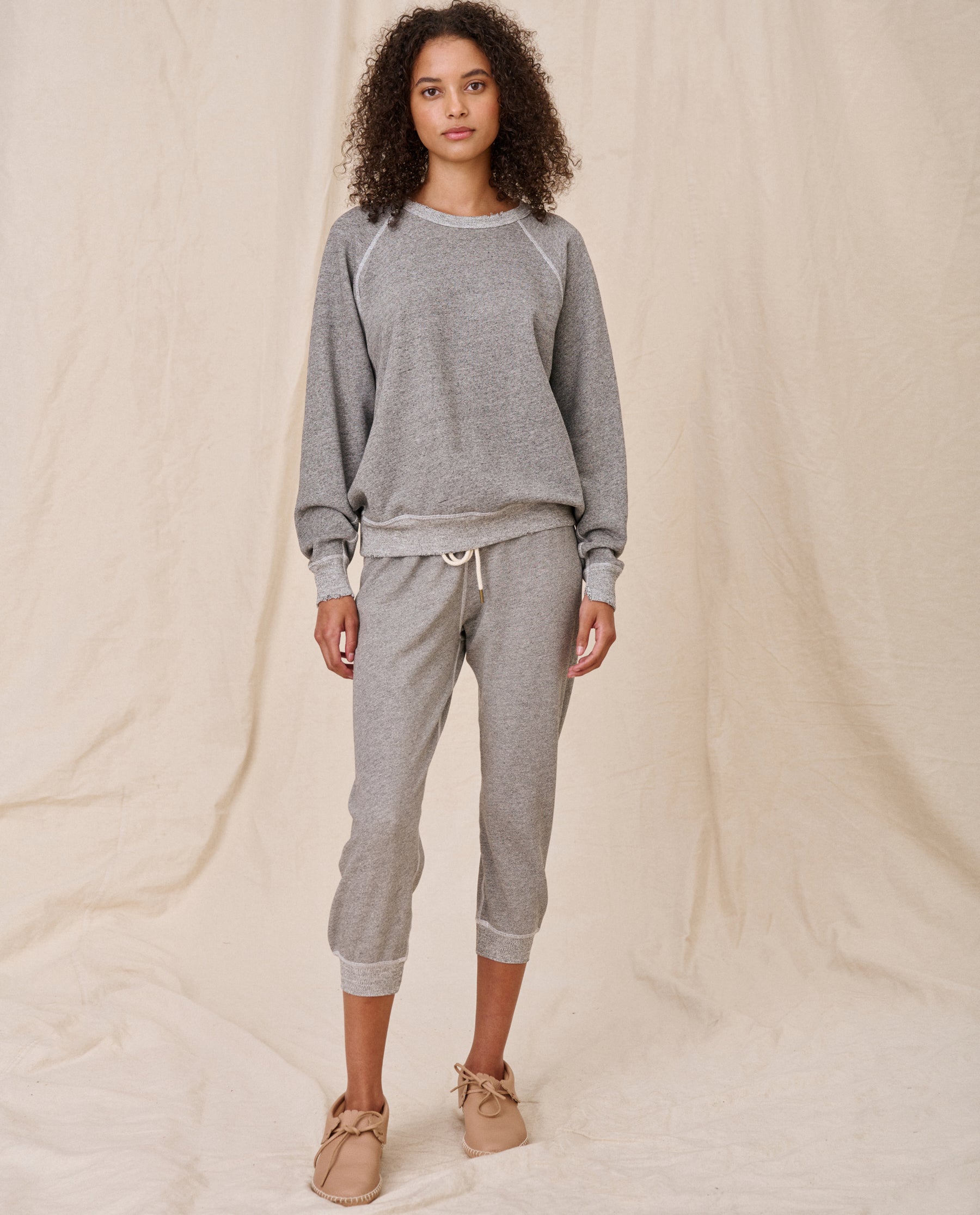The Cropped Sweatpant. Solid -- Varsity Grey