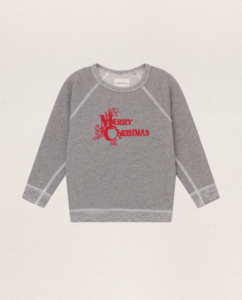 The Little College Sweatshirt. -- Varsity Grey with Christmas Graphic