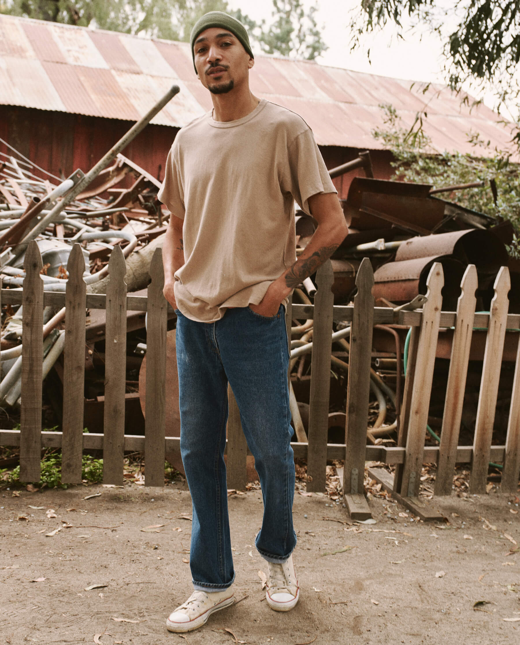The Men's Boxy Crew. Solid -- Khaki