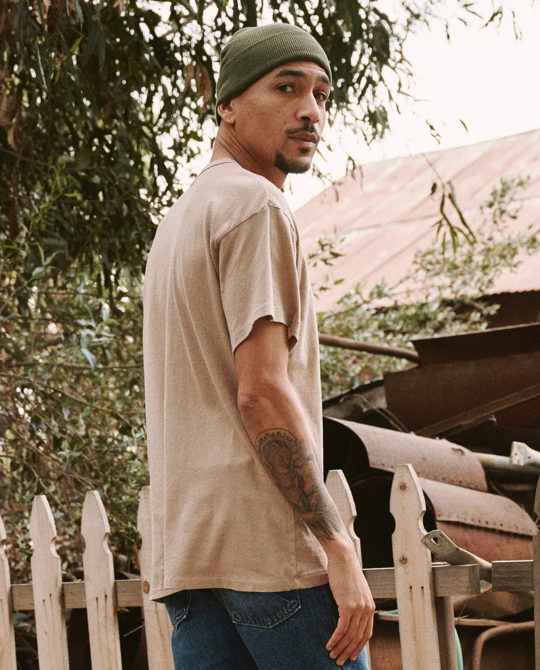 The Men's Boxy Crew. Solid -- Khaki