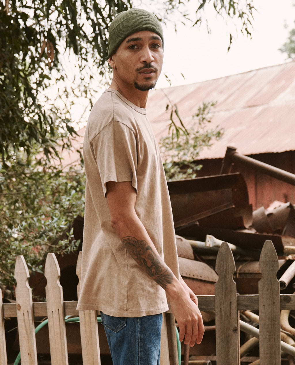 The Men's Boxy Crew. Solid -- Khaki