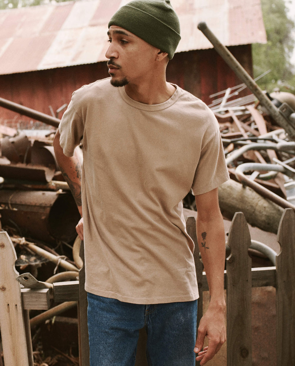 The Men's Boxy Crew. Solid -- Khaki