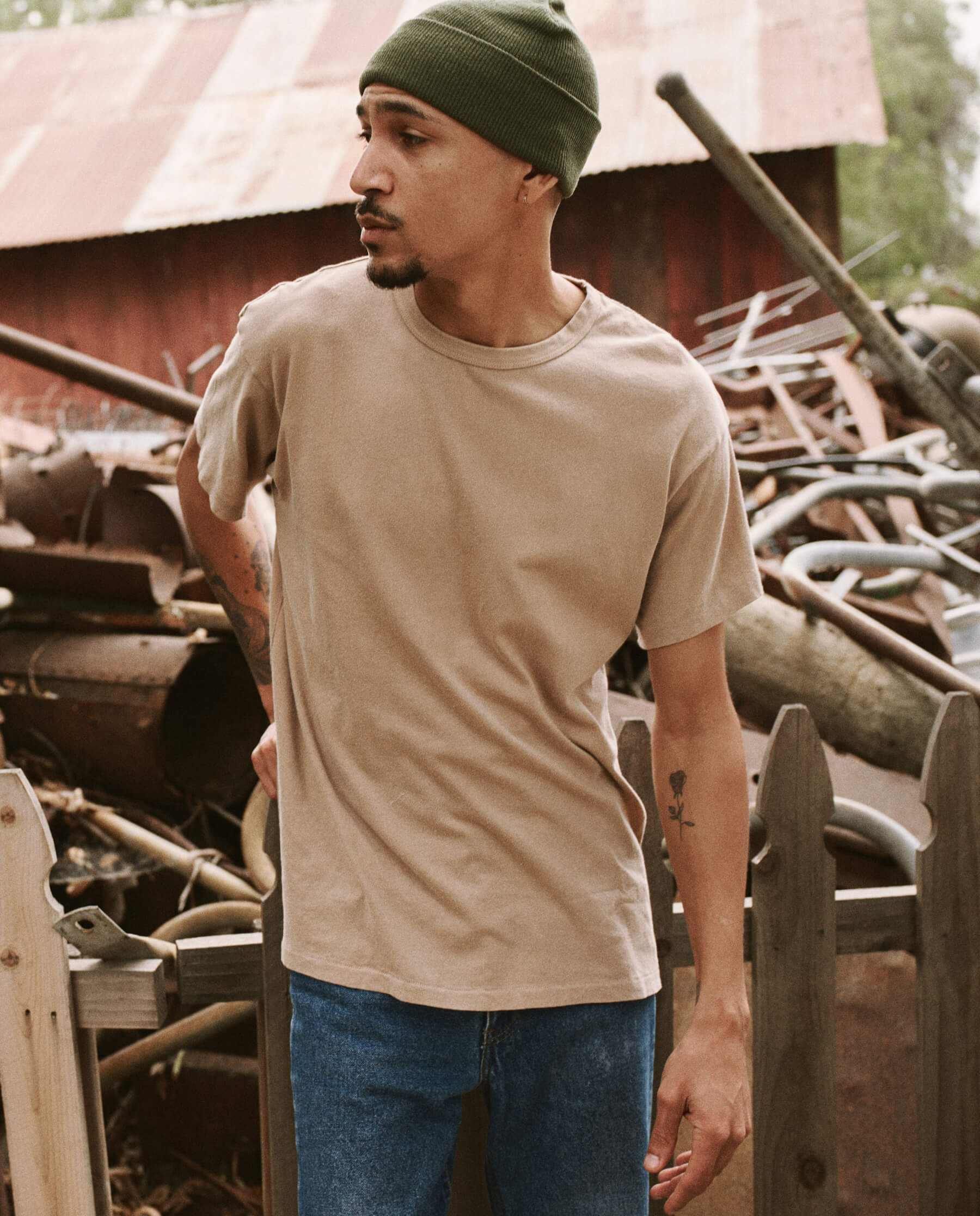 The Men's Boxy Crew. Solid -- Khaki
