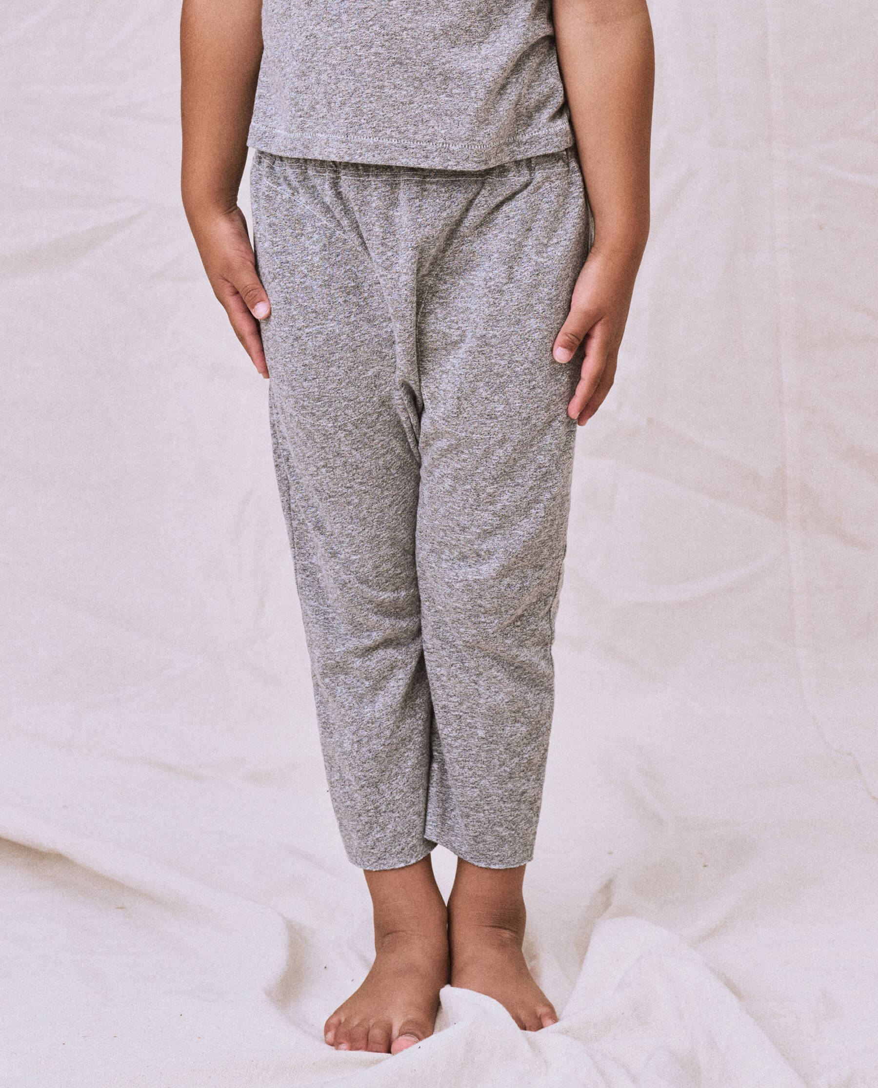 The Little Jersey Crop Pant. -- Heather Grey