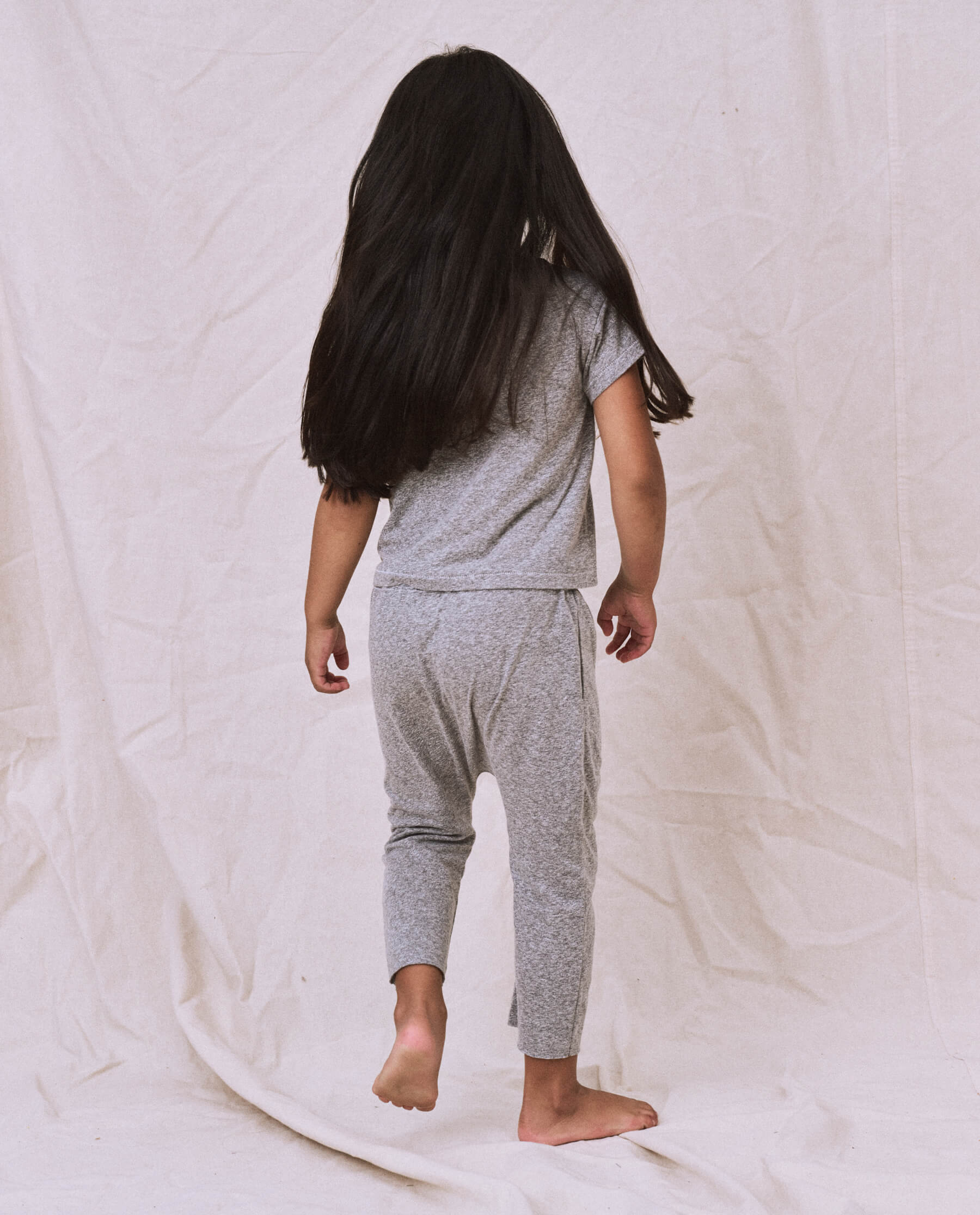 The Little Jersey Crop Pant. -- Heather Grey