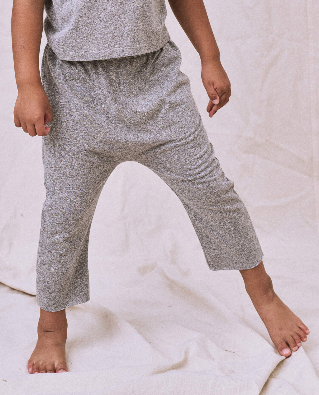 The Little Jersey Crop Pant. -- Heather Grey