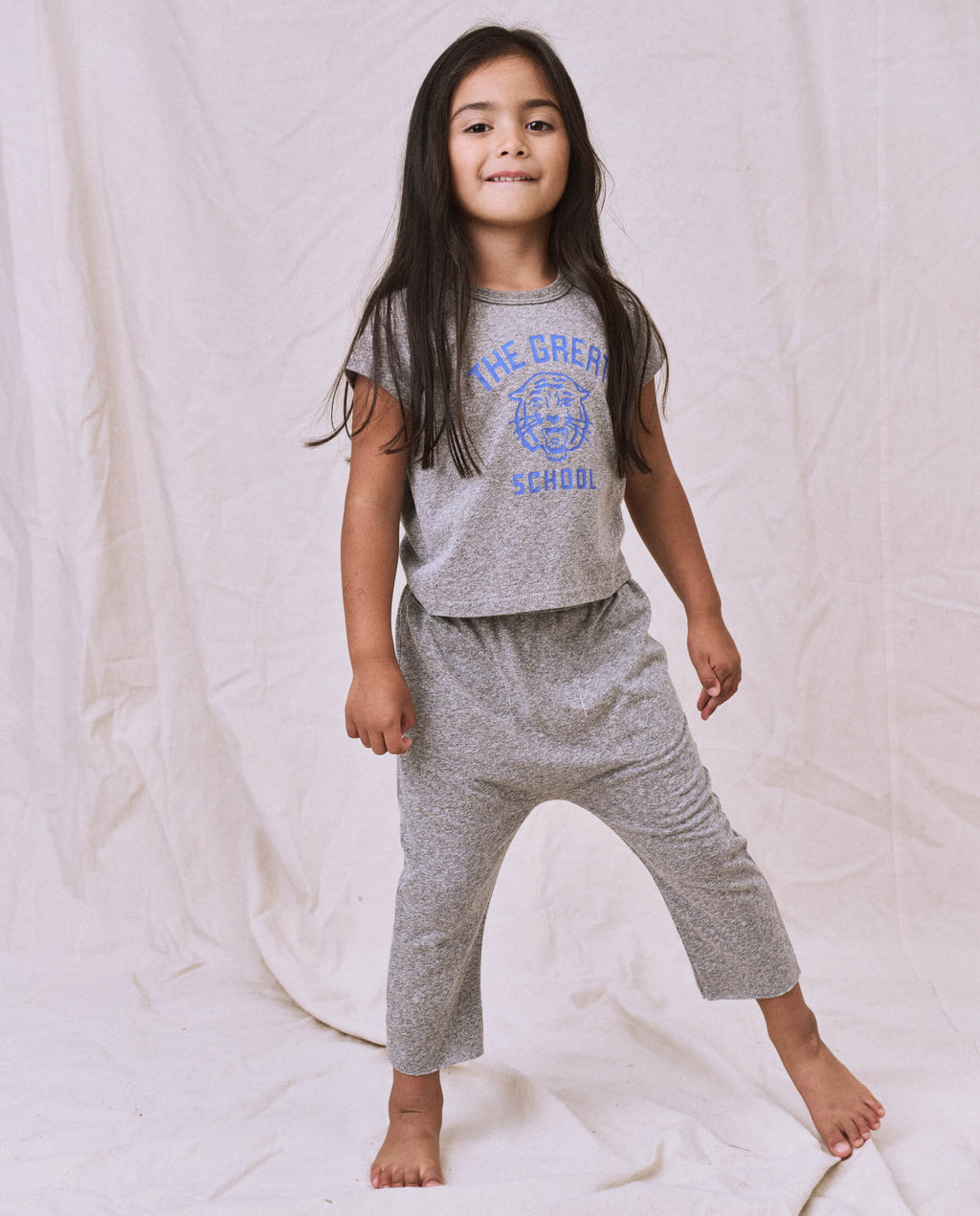 The Little Jersey Crop Pant. -- Heather Grey