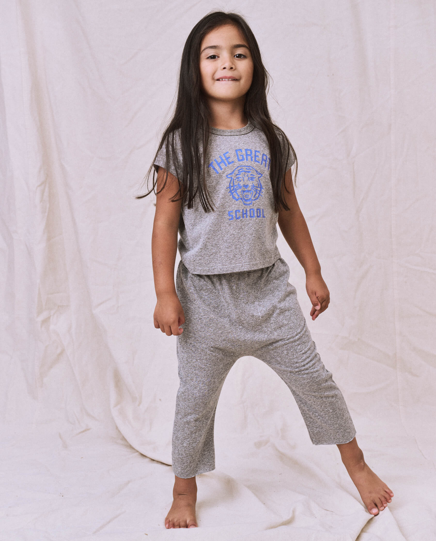 The Little Jersey Crop Pant. -- Heather Grey