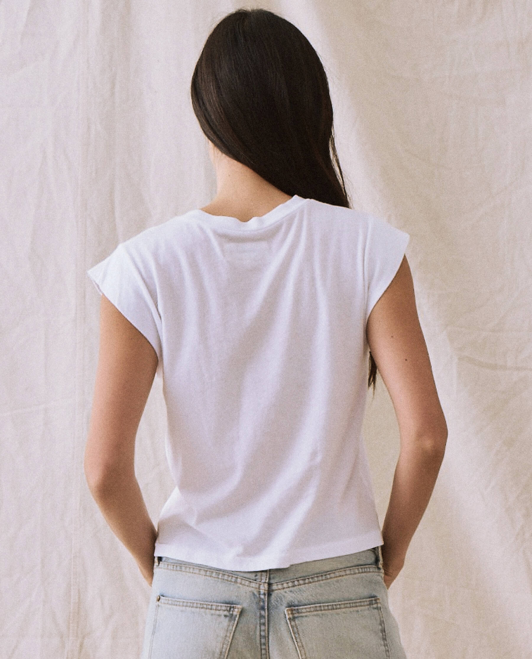 The Peak Shoulder Tee. -- True White