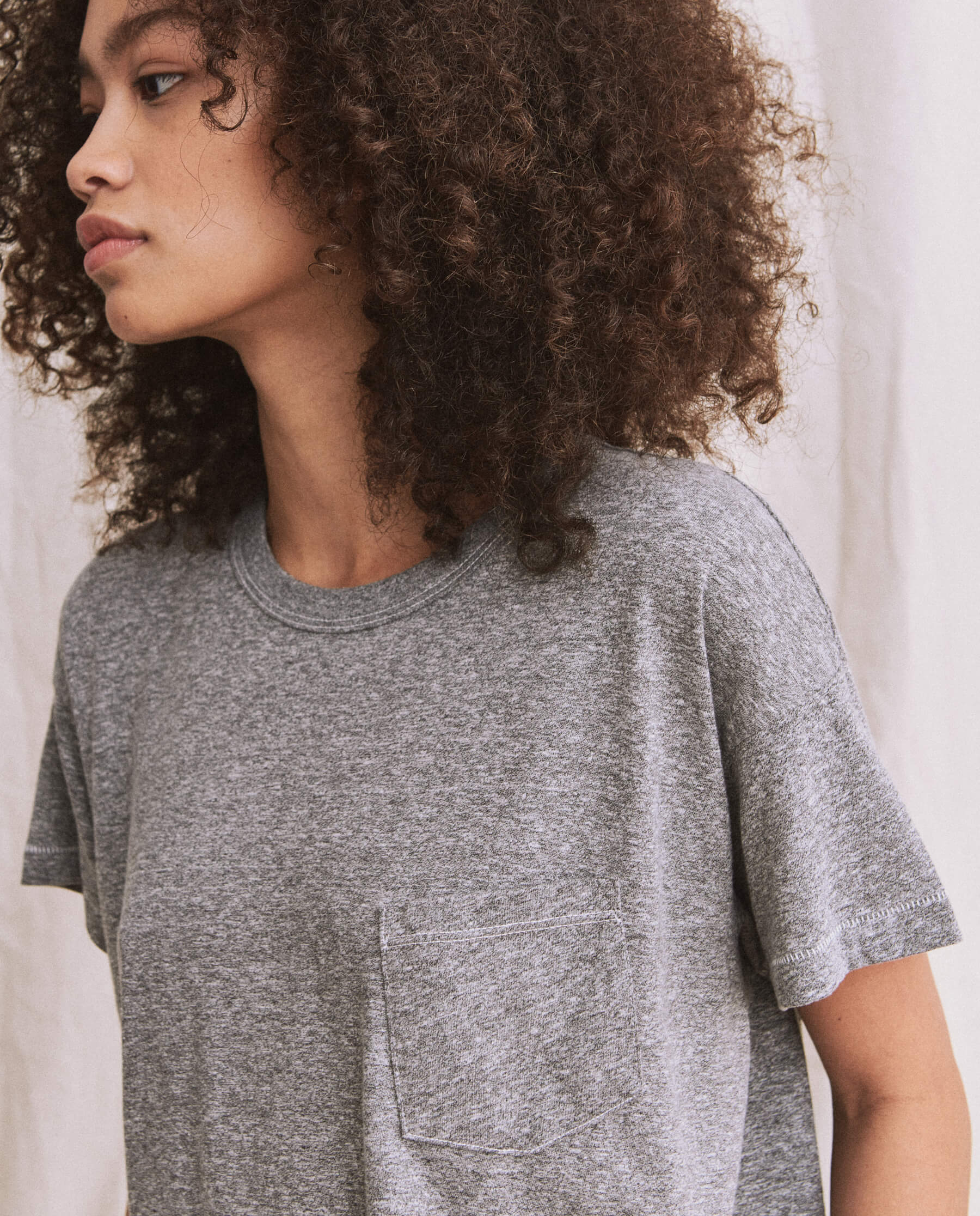 The Pocket Tee. -- Heather Grey