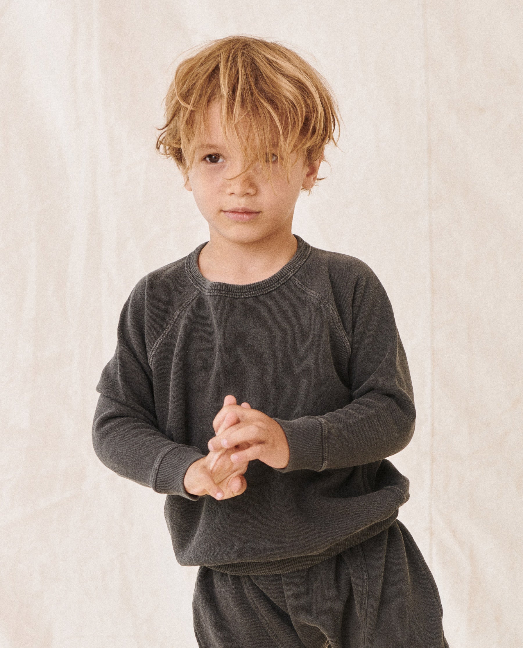 The Little College Sweatshirt. Solid -- Washed Black