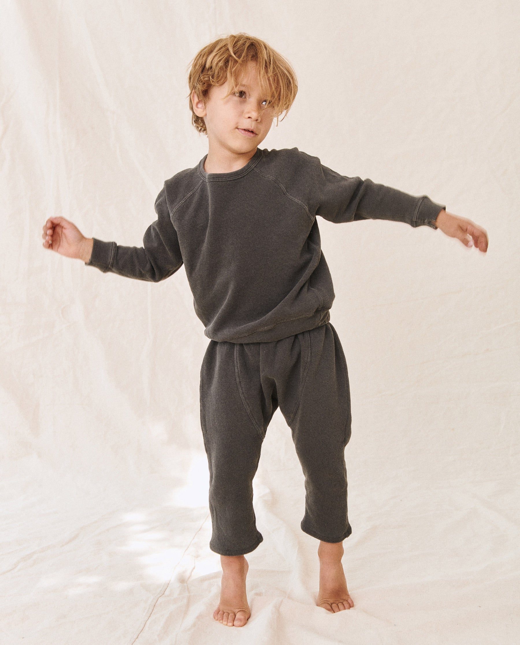 The Little College Sweatshirt. Solid -- Washed Black
