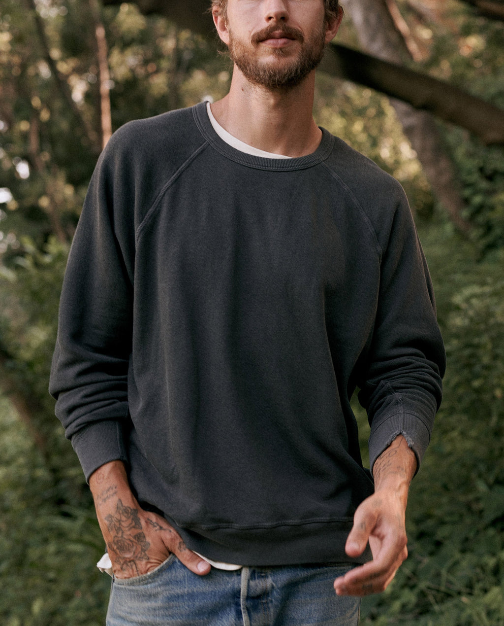 The Men's College Sweatshirt. -- Washed Black