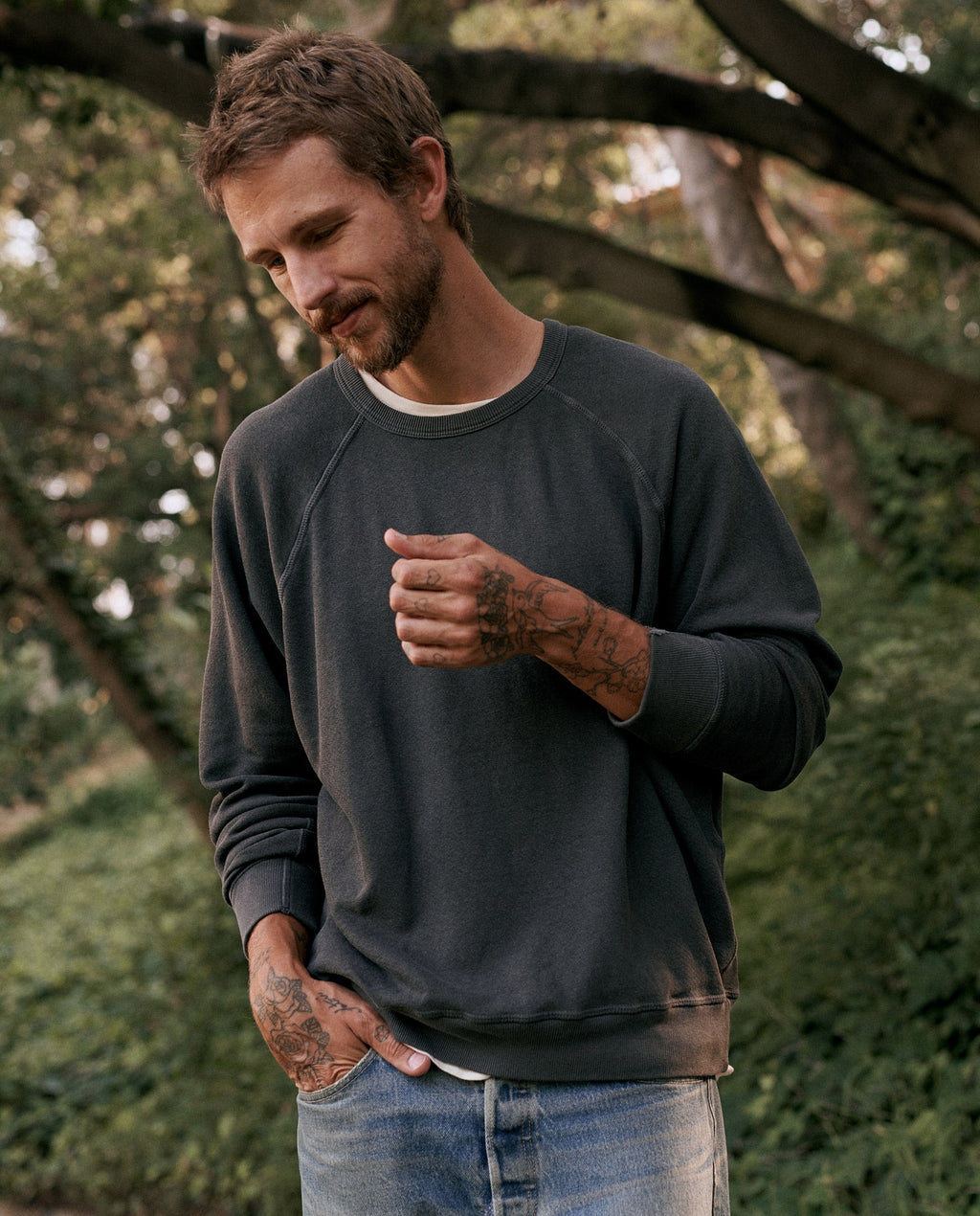 The Men's College Sweatshirt. -- Washed Black