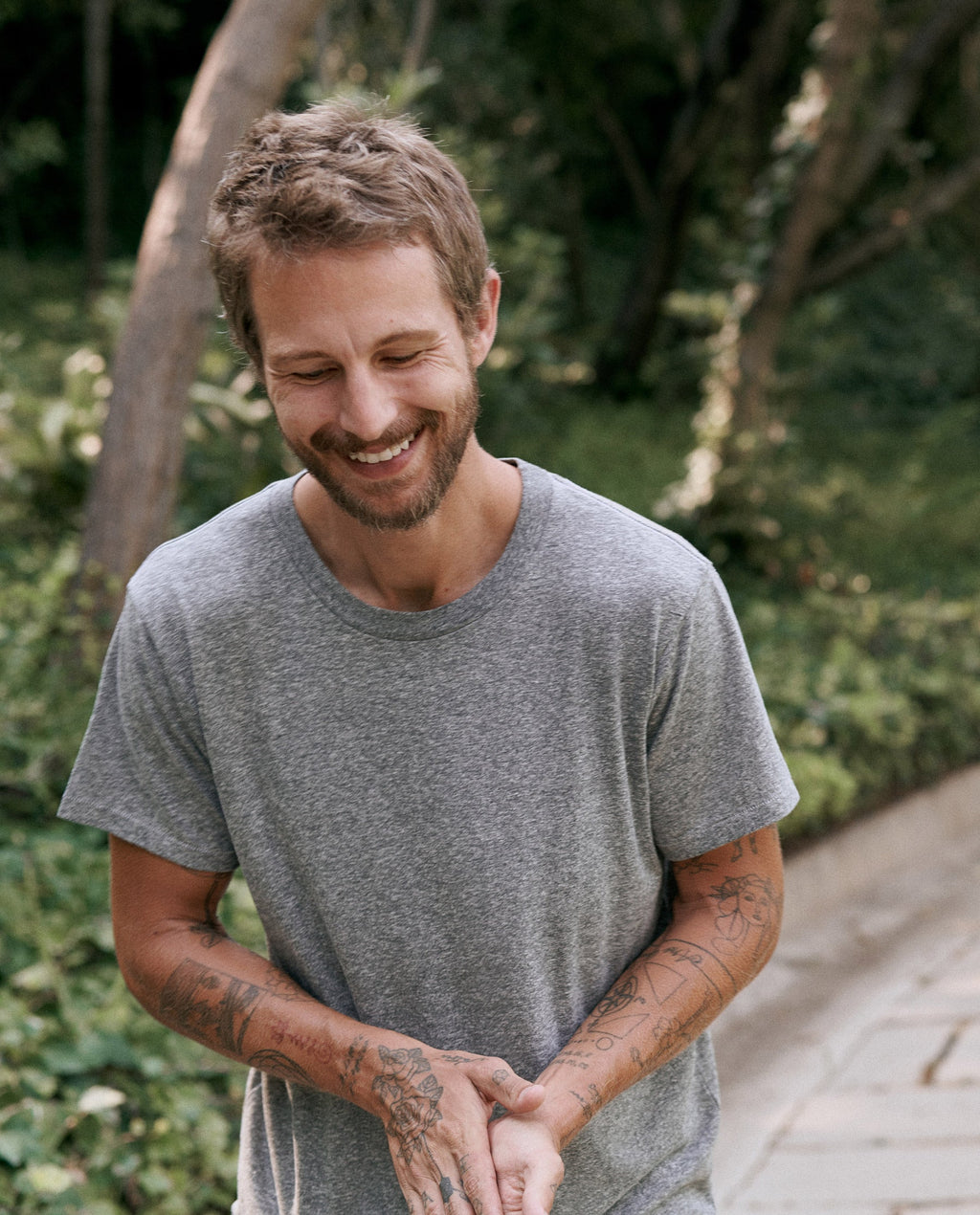 The Men's Slim Tee. -- HEATHER GREY