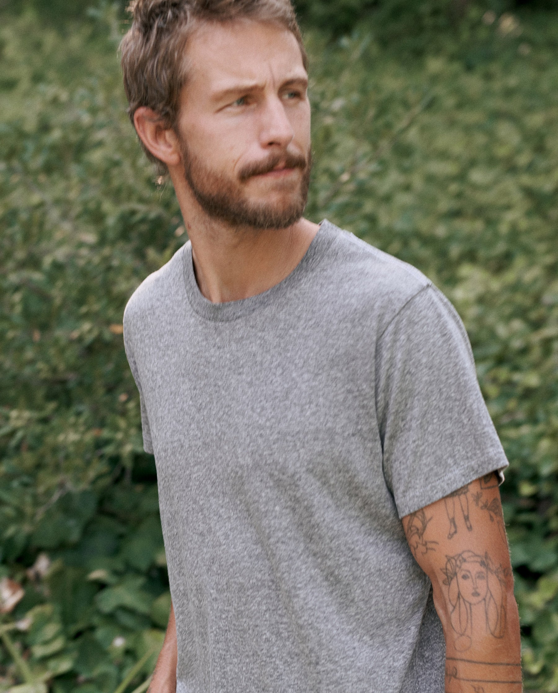 The Men's Slim Tee. -- HEATHER GREY