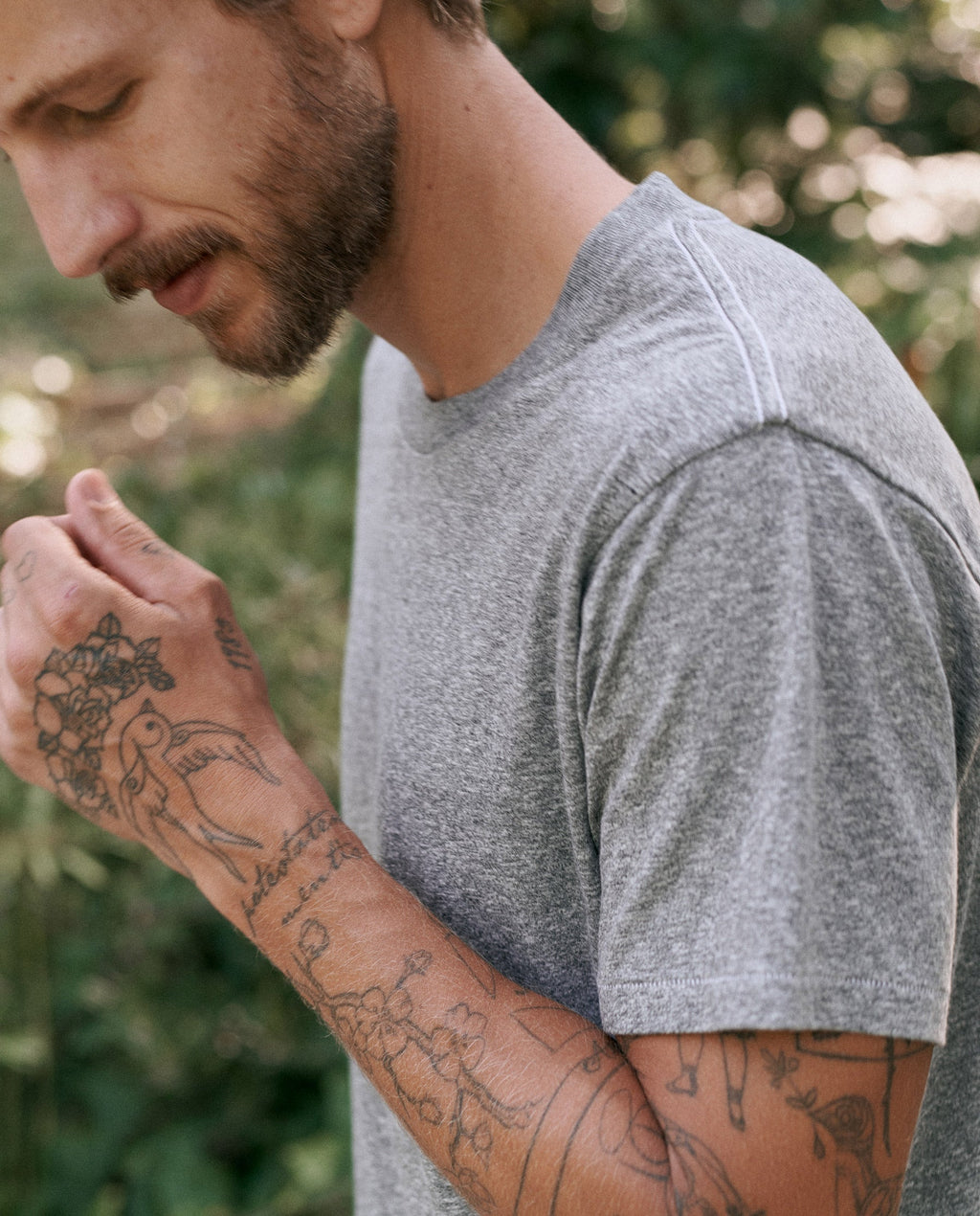 The Men's Slim Tee. -- HEATHER GREY